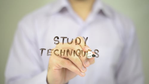 Writing Study Techniques on Clear Surface