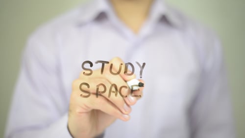 Writing Study Space on Transparent Surface