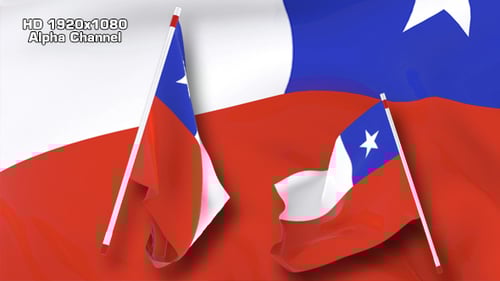 3D Waving Chilean Flag Motion Graphics Elements
