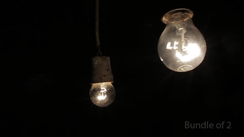 Single Light Bulb Flickering On and Off