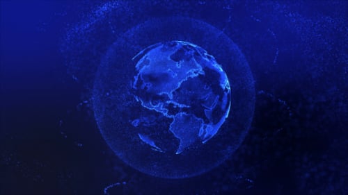 Hologramm der Erdpartikel