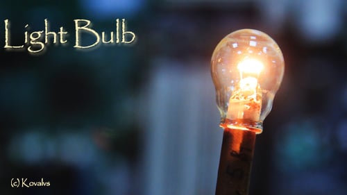 Lightbulb Glass Close Up Turning On