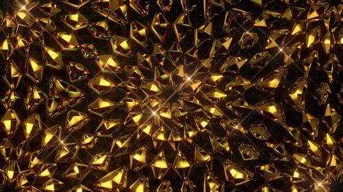 Abstract Golden Shimmering Kaleidoscope Background Loop