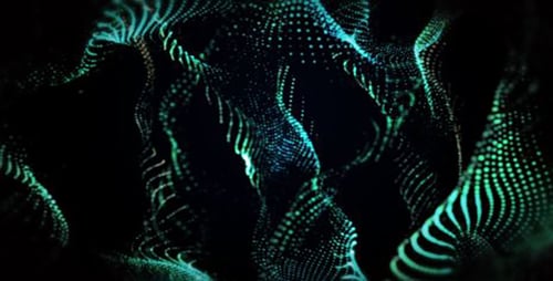 Green Glowing Particles Background