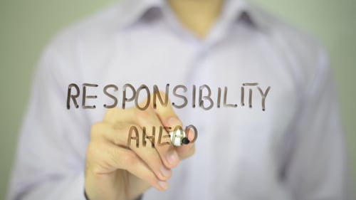 Writing Responsibility Ahead Concept
