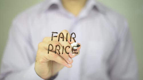 Writing Fair Price on Glass