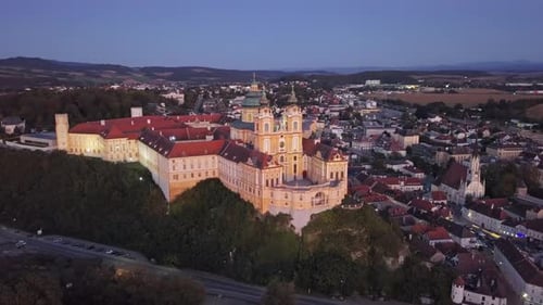 Aerial View of Melk Abbey, Austria