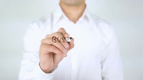 Writing Business Administration on Clear Surface