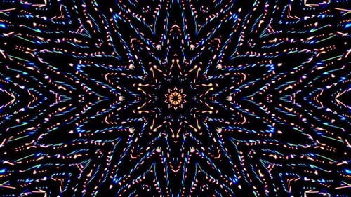 Vibrant Kaleidoscope Starburst Loop Background