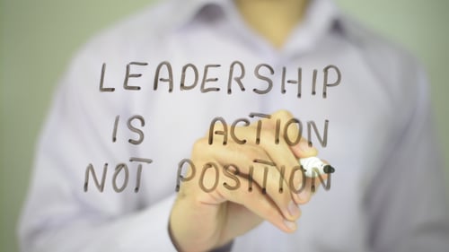 Leadership is Action Writing Concept