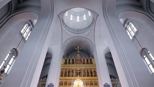 Interior of a Beautiful Cathedral With Pointed Arches