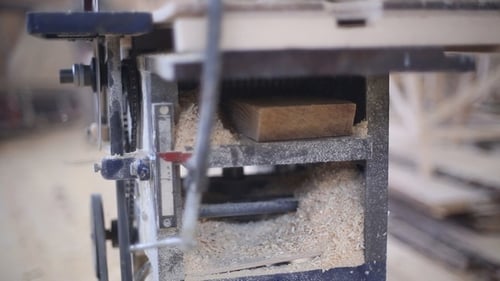 Industrial Machine Cutting Wood with Precision