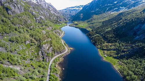 Aerial Footage Beautiful Nature Norway