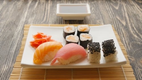 Tasty Maki Sushi Put In a Plate