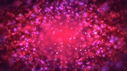 Romantic Hearts Particle Background Loop