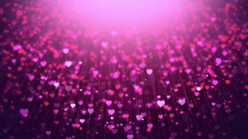 Falling Pink Hearts Celebration Background Animation