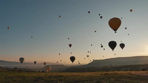Luftballons am frühen Morgen in Kappadokien