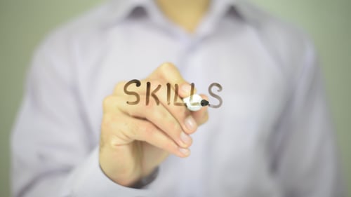 Writing Skills on Clear Surface