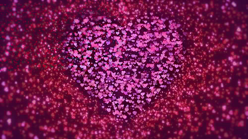 Glowing Pink Heart Particles Romantic Background Animation