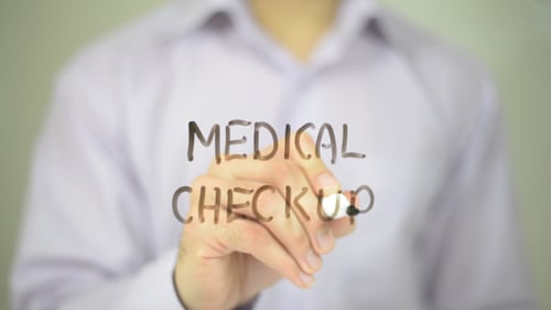 Writing 'Medical Checkup' on Glass Surface