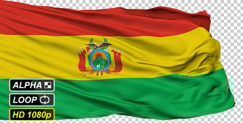 Realistic Waving Bolivia National Flag Animation