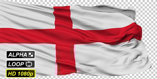 Waving England Flag Loop Animation