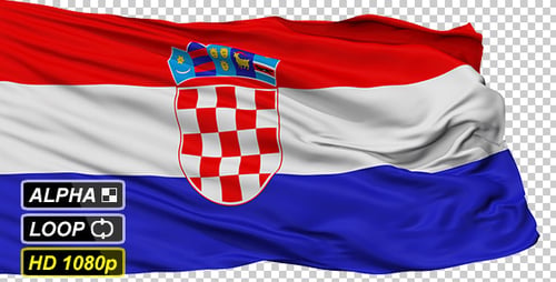 Isolierte wehende Nationalflagge Kroatiens