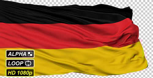Waving German Flag Animation with Alpha Channel