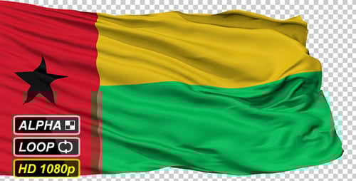 Seamless Looping Realistic Guinea-Bissau Flag Animation