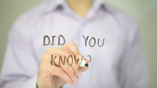 Man Writes 'Did You Know?' on Transparent Surface