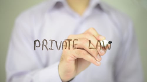Writing the Words Private Law with Marker