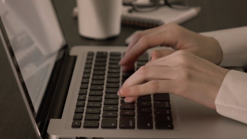 Typing On Computer Laptop