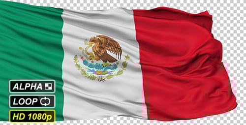Realistic Waving Flag of Mexico Animation