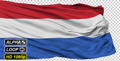 Realistic Waving Netherlands Flag Animation