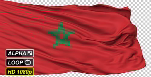 Realistic Waving Morocco Flag Animation