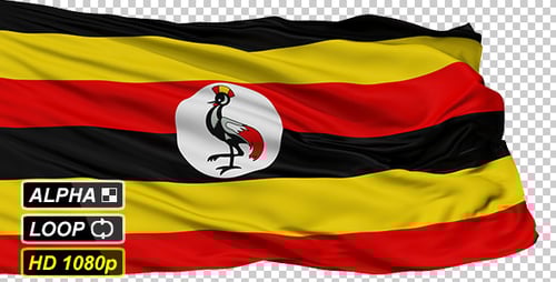 Realistic Waving Uganda Flag Animation
