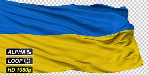 Ukraine National Flag Realistic Waving Animation