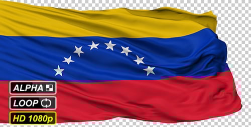 Waving Venezuela Flag with Alpha Channel