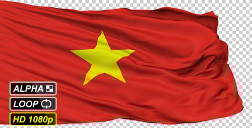 Realistic Waving Vietnam Flag Animation