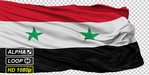 Waving Syria Flag Animation with Alpha Channel