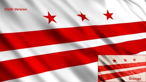 Waving Washington D.C. Flag Loop: Clean and Grunge Versions