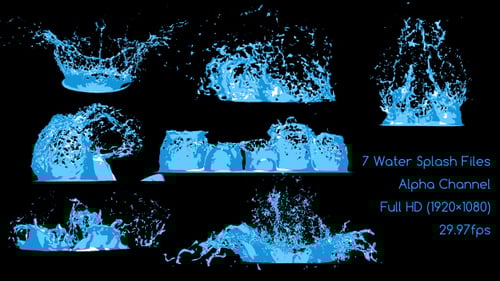 Dynamic Blue Liquid Splashes Animation Pack