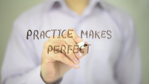Practice Makes Perfect Writing Concept