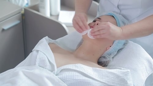 Woman Receives Facial at a Medical Spa