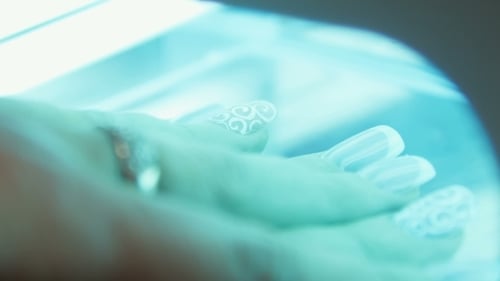 Drying Of Nails Machine With Blue Light
