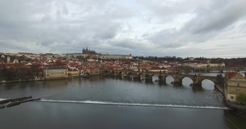 Vista aérea de Praga, República Checa