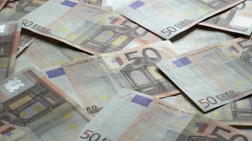 Rotation der Euro-Banknoten