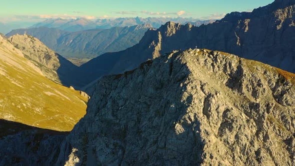 Seekarspitze Mountain with Summit Cross, Nature Stock Footage ft ...