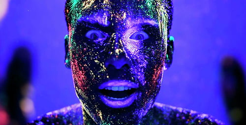 Facial Expressions Man In Ultraviolet Light