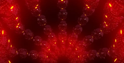 Abstract Red Glowing Spheres Futuristic Loop Background